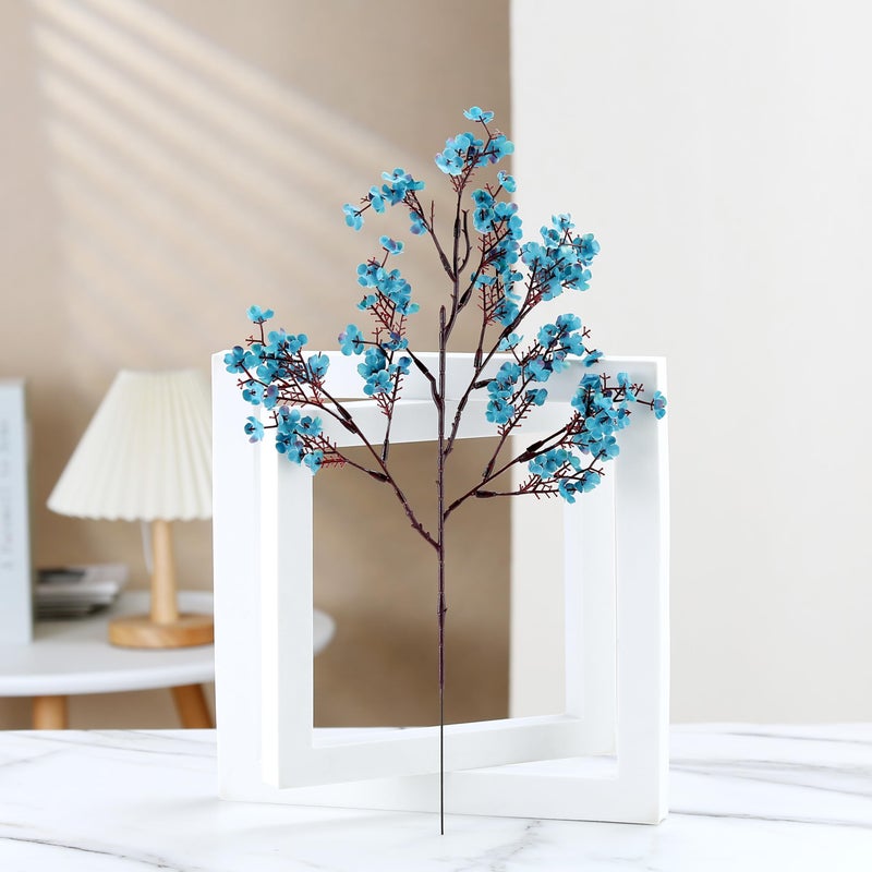 JAKY Global JAKY-Global Babys Breath Fabric Cloth Artificial Flowers 6 Bundle European Fake Silk Plants Decor Wedding Party Decoration Bouquets Real Touch DIY Home Garden (Autumn Blue-6pcs) - Image 4